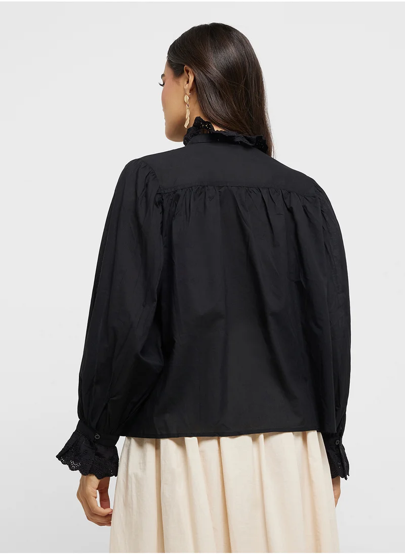 ELLA High Neck Baby Ruffled Top