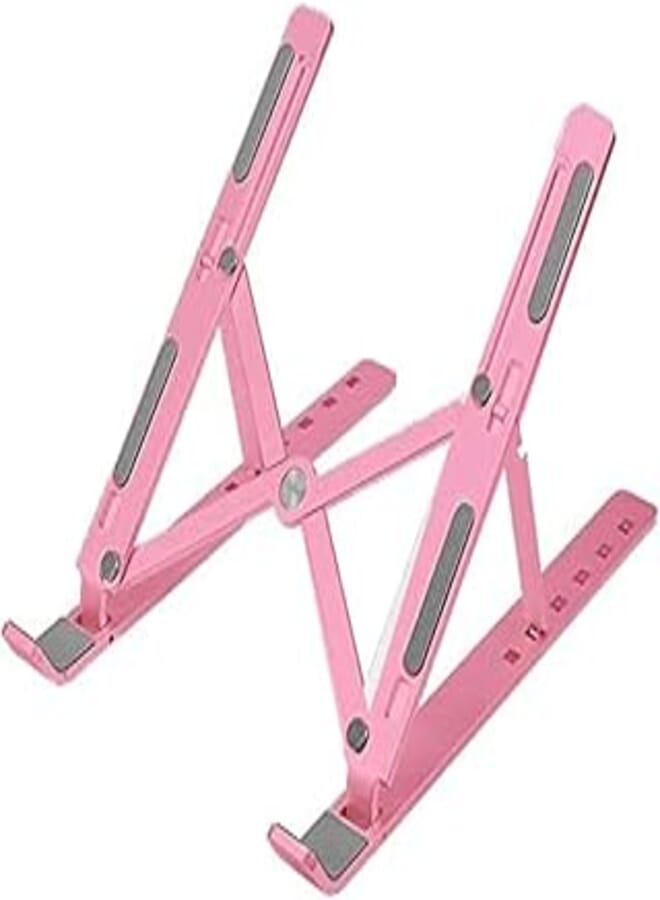Lightweight and breathable plastic folding laptop stand (pink)