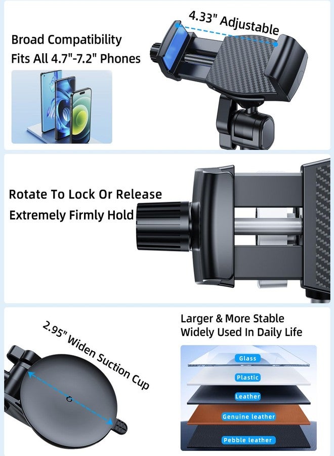 xuenair Car Phone Holder for Windshield Window Video Recording Vlogging Filming, Multi-Angle Adjustable & Rotatable & No Swiveling Car Phone Mount for 4.7"-6.9" iPhone 16 15 14 Samsung S25 Ultra - Image 5