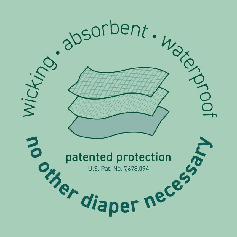 green sprouts Pull-up Reusable Absorbent Swim Diaper, Aqua Simple Dino, 24 Months - Image 4