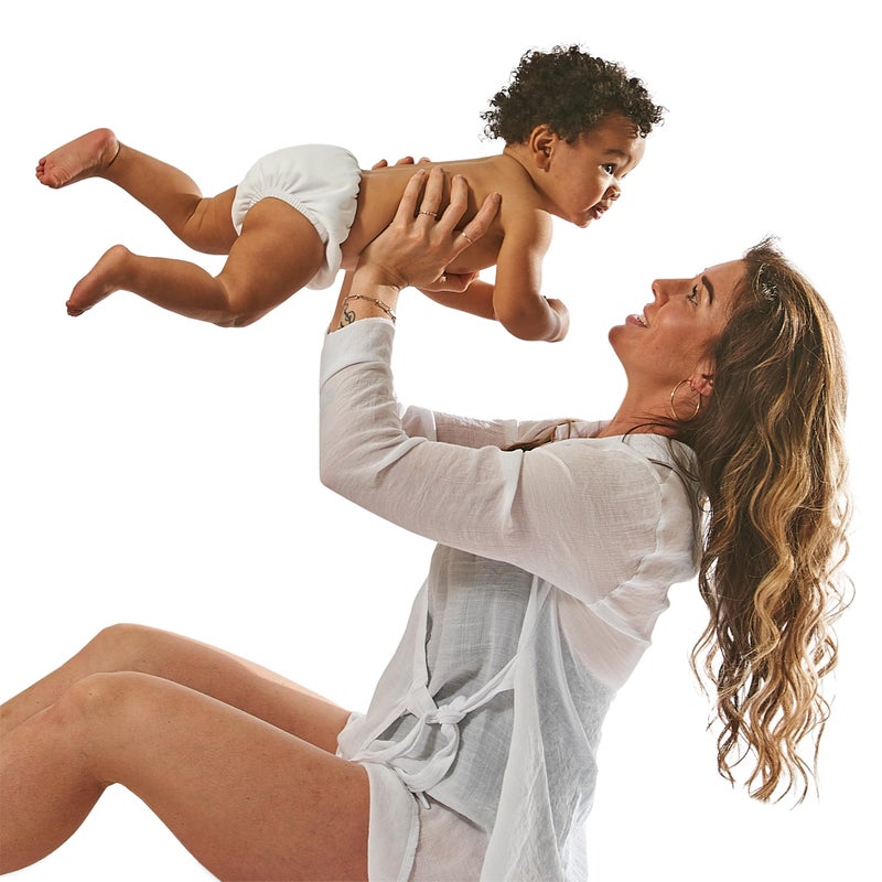 green sprouts Pull-up Reusable Absorbent Swim Diaper, Aqua Simple Dino, 24 Months - Image 3