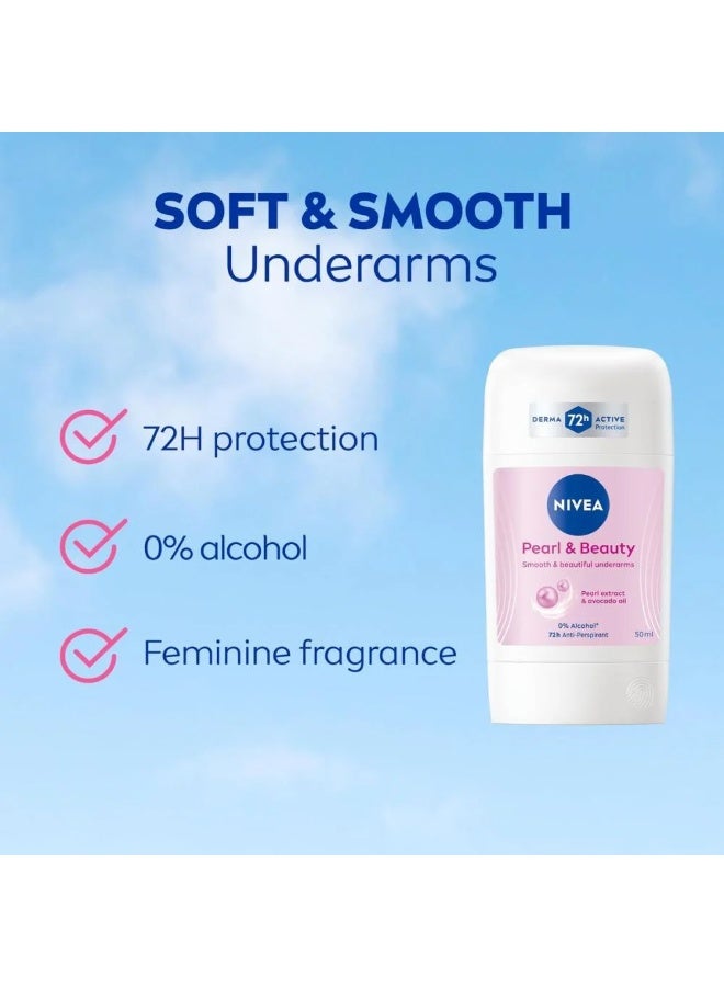 Nivea Pearl & Beauty Women Deodorant Stick 50Ml - Image 2