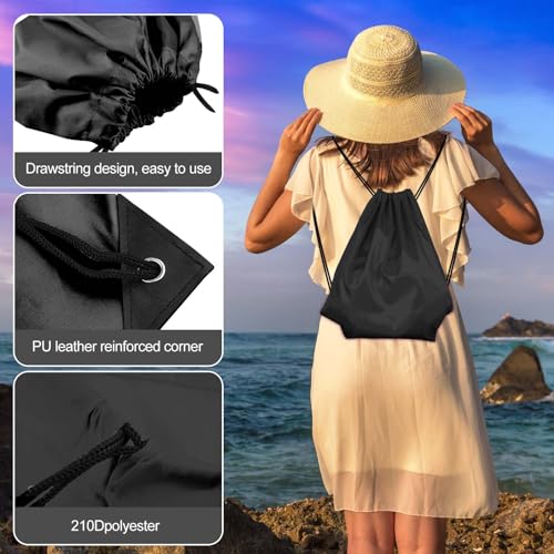 KUUQA 25Pcs Drawstring Backpack Bags String Backpack Sport Bag Sack Cinch Tote Gym Backpack Bulk for Gym Sport Traveling,Black - Image 3