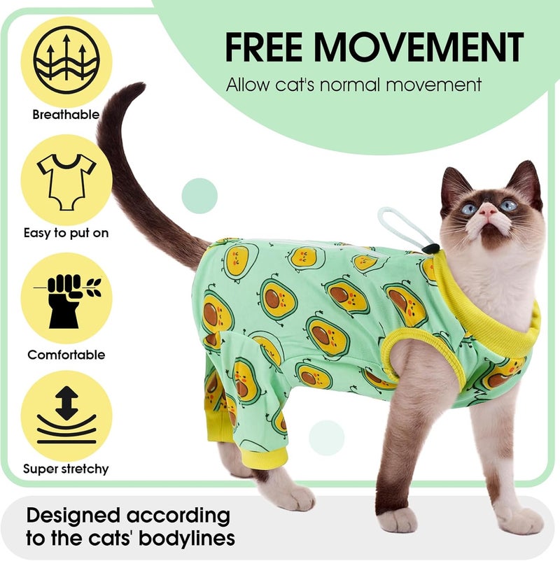 ADNIKIA Cat Recovery Suit with Hind Legs, Breathable Onesie After Surgery Female for Abdominal Wounds or Skin Diseases, Anti-Licking Full Body Pet Surgical Pajamas, E-Collar Alternative Wear - Image 3