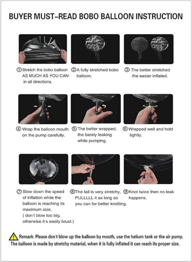 بالونات LED بوبو 10 عبوات ، تضيء بالونات 20 بوصة بالونات توهج على غرار الهيليوم لعيد الميلاد زفاف عيد الحب عيد الحب لوازم حفلات الهالوين زينة (ملونة) - Image 5