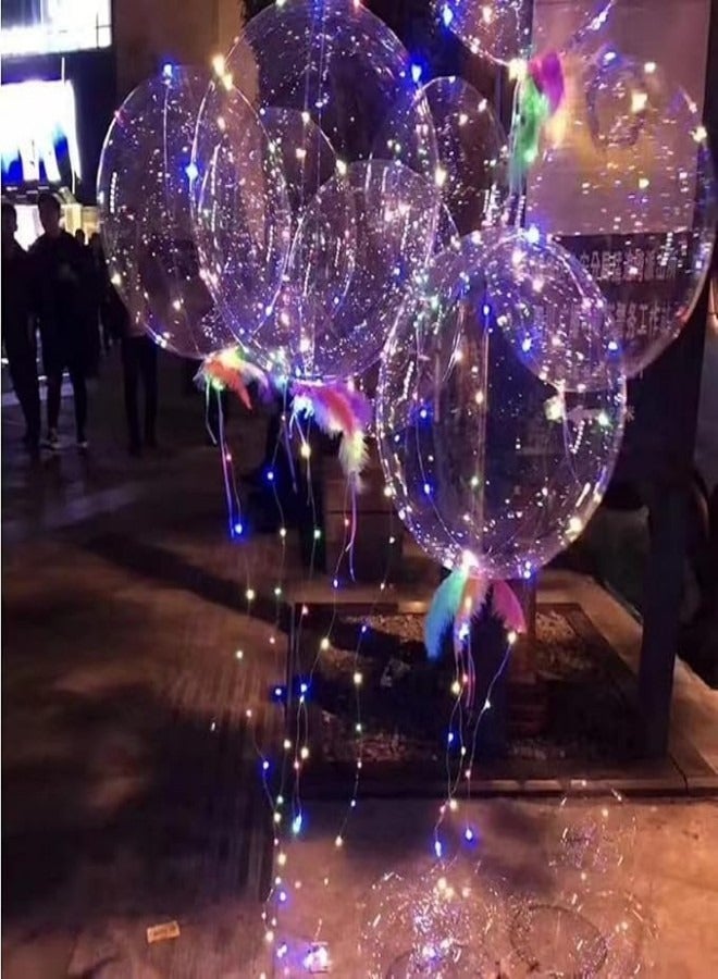 بالونات LED بوبو 10 عبوات ، تضيء بالونات 20 بوصة بالونات توهج على غرار الهيليوم لعيد الميلاد زفاف عيد الحب عيد الحب لوازم حفلات الهالوين زينة (ملونة) - Image 4