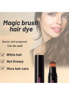 CMGTYYD Root Touch Up Stick, (Brown) Temporary Hair Dye Pen Instant Root Concealer Quick Dry Hair Stick Brown Hairline Color Stick Portable Hair Dye Brush Portable Root Concealer Hair Filler Powder  - Image 4