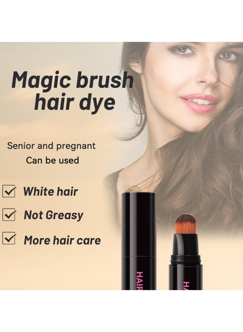 CMGTYYD Root Touch Up Stick, (Brown) Temporary Hair Dye Pen Instant Root Concealer Quick Dry Hair Stick Brown Hairline Color Stick Portable Hair Dye Brush Portable Root Concealer Hair Filler Powder  - Image 4