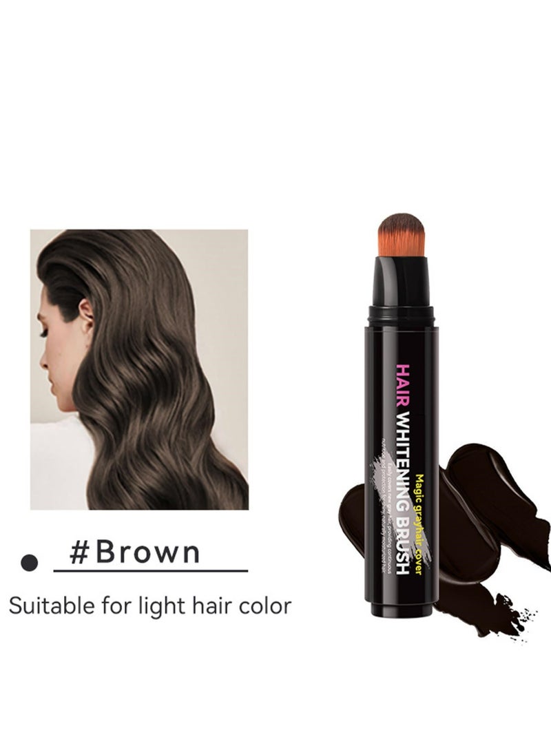 CMGTYYD Root Touch Up Stick, (Brown) Temporary Hair Dye Pen Instant Root Concealer Quick Dry Hair Stick Brown Hairline Color Stick Portable Hair Dye Brush Portable Root Concealer Hair Filler Powder  - Image 2