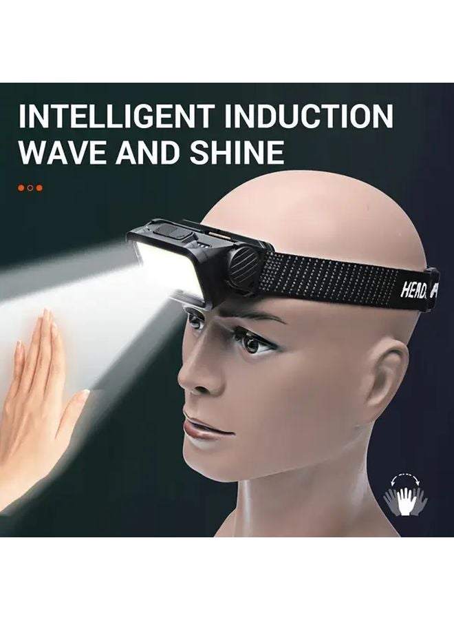 Black Adjustable LED Headlamp USB Rechargeable 6 Modes Bright Light For Camping Running Fishing - Image 2