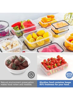 Arabest 16-Piece Food Storage Container Set with Easy Snap Lids Airtight Plastic Food Containers for Pantry and Kitchen Organization - For Meal Prep, Household Essentials and Leftovers  - Image 2