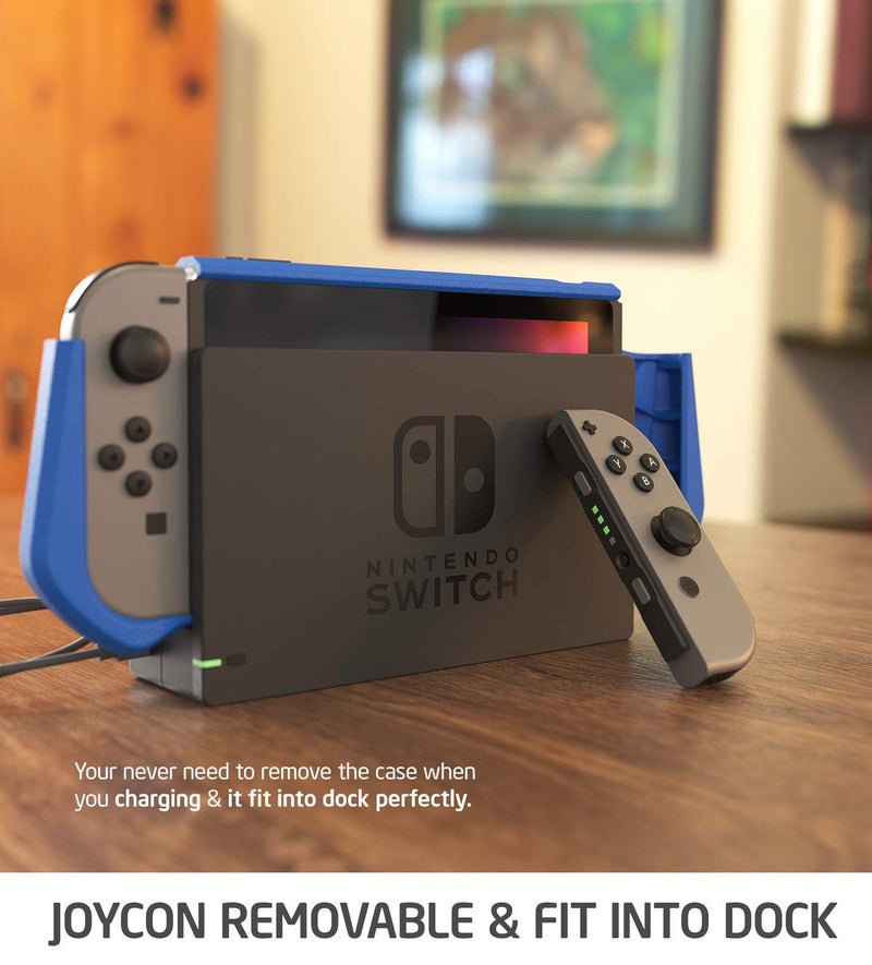 Mumba Dockable Case for Nintendo Switch (2017 Release), [Blade Series] TPU Grip Protective Cover Case Compatible with Nintendo Switch Console and Joy-Con Controller (Navy) - Image 3