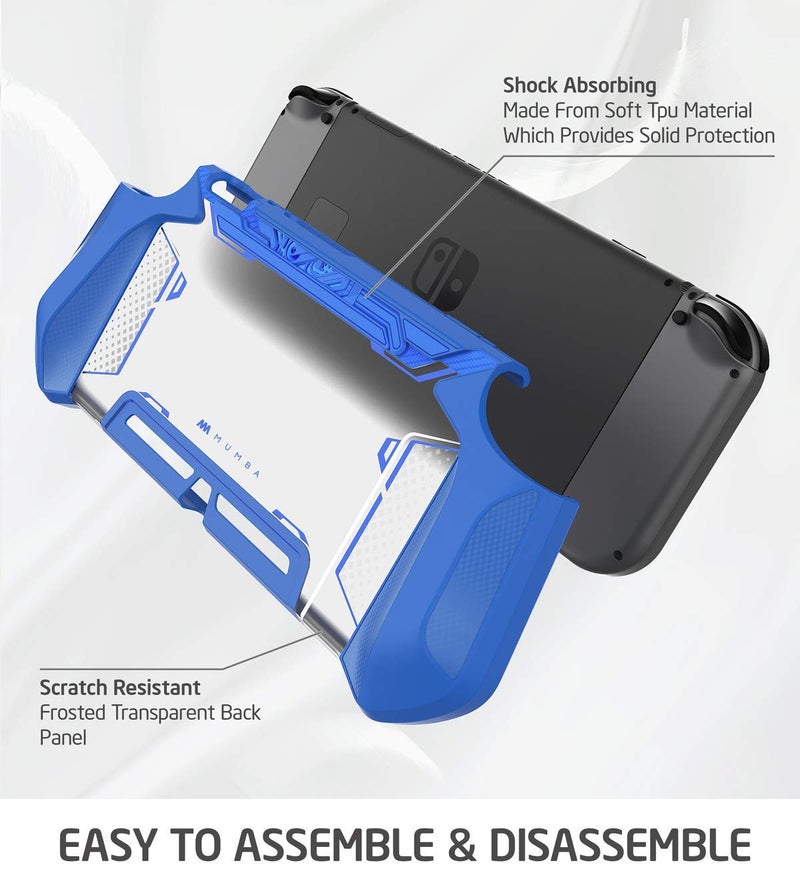 Mumba Dockable Case for Nintendo Switch (2017 Release), [Blade Series] TPU Grip Protective Cover Case Compatible with Nintendo Switch Console and Joy-Con Controller (Navy) - Image 4
