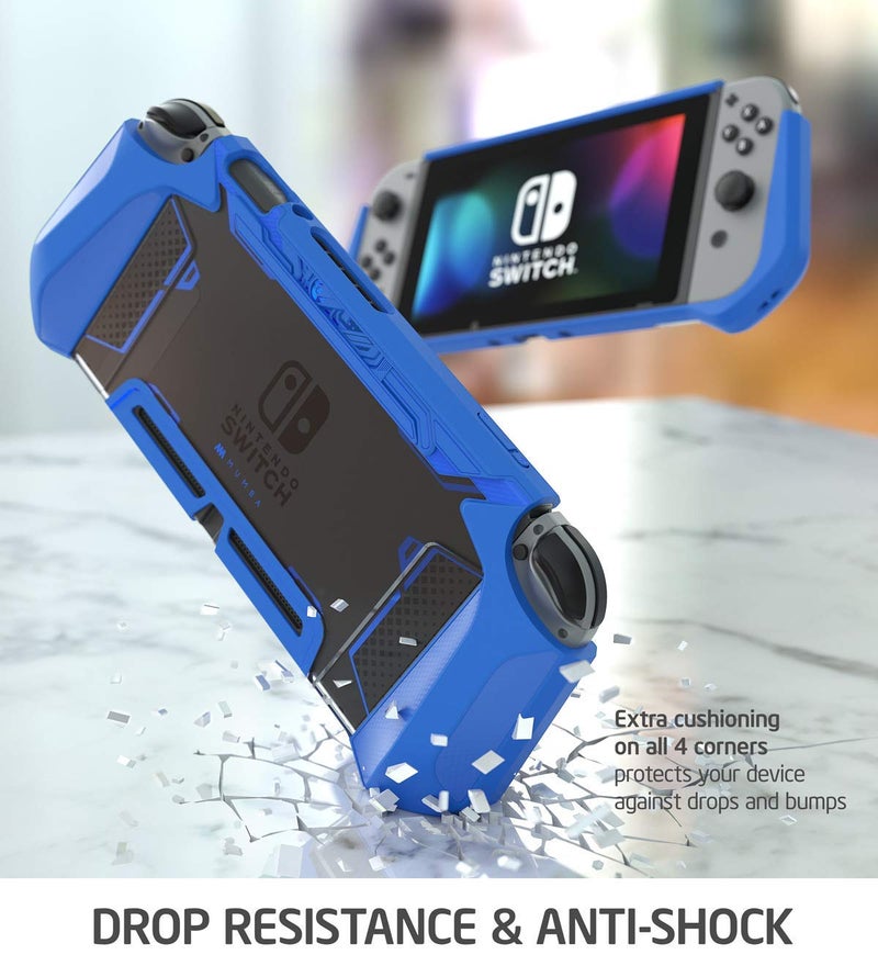 Mumba Dockable Case for Nintendo Switch (2017 Release), [Blade Series] TPU Grip Protective Cover Case Compatible with Nintendo Switch Console and Joy-Con Controller (Navy) - Image 5