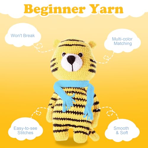 WSICSE 8x50g Beginner Crochet Yarn, Cotton Yarn for Crocheting Easy-to-See Stitches Chunky Thick Soft Yarn for Beginners Crocheting Kit Xmas Decor - Image 2