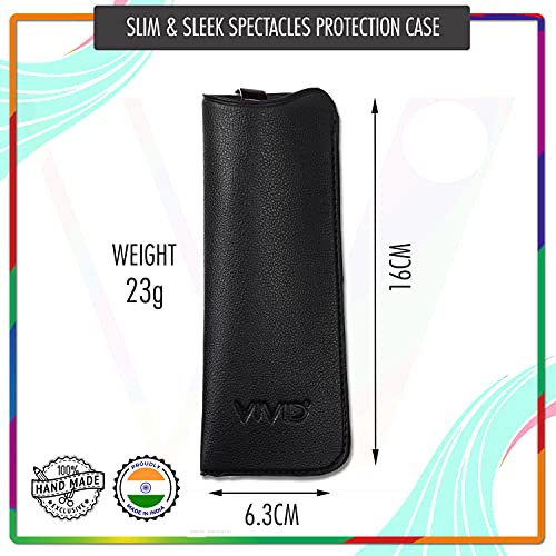 VIVID Vision Unisex Adult Lightweight Eyewear Specs Case Cover | Protect Eye Glasses | Chashma Dibbi | Spectacle Box | Open Flap | Artificial Leather | D-10 | Black-Black - Image 5