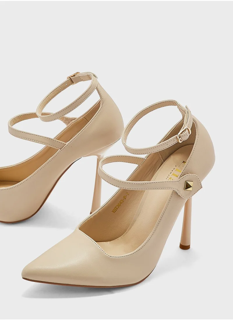 ELLA Double Link Ankle-Strap Pumps
