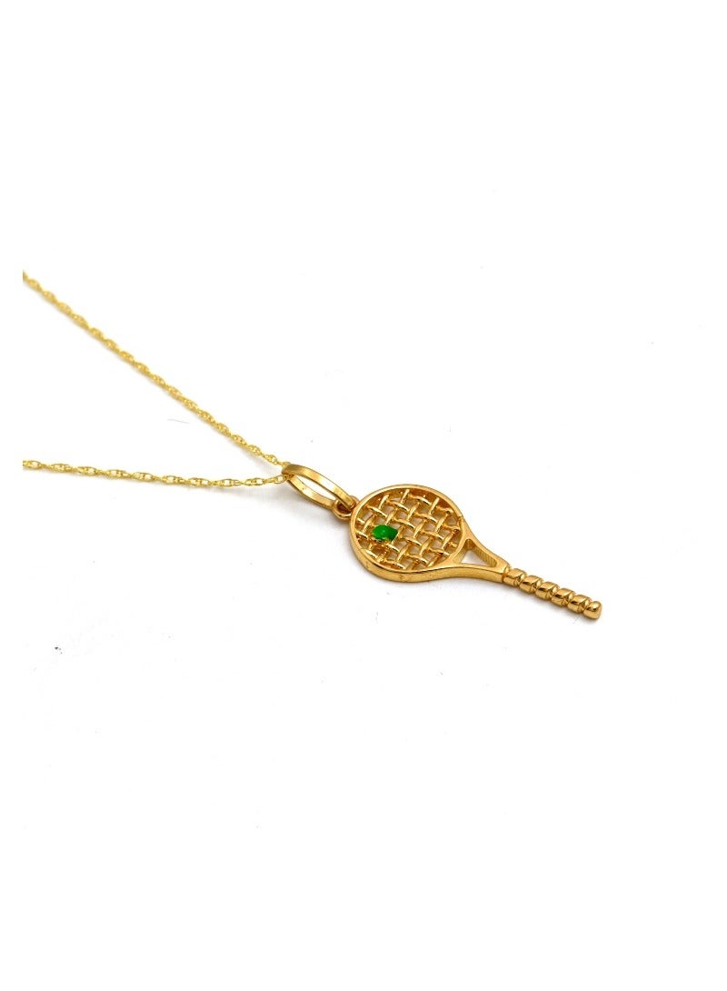 Gold Zone Real Gold Green Tennis Frame Necklace - Image 3