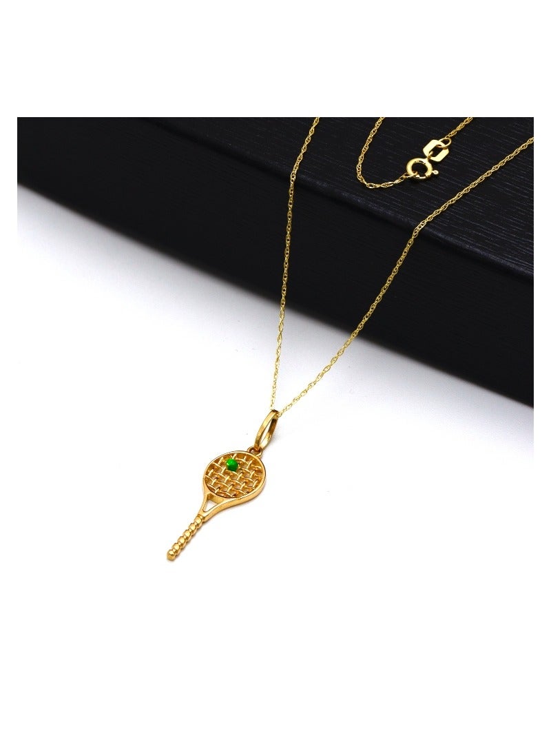Gold Zone Real Gold Green Tennis Frame Necklace - Image 2