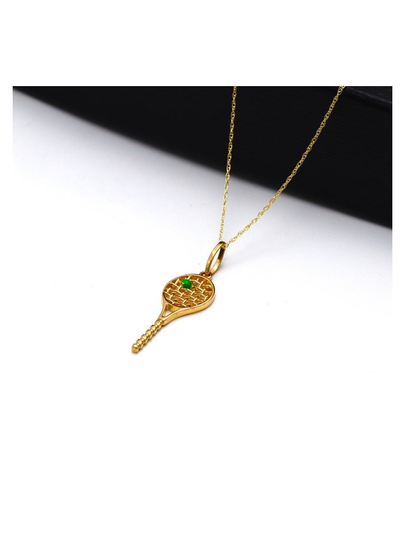 Gold Zone Real Gold Green Tennis Frame Necklace - Image 4