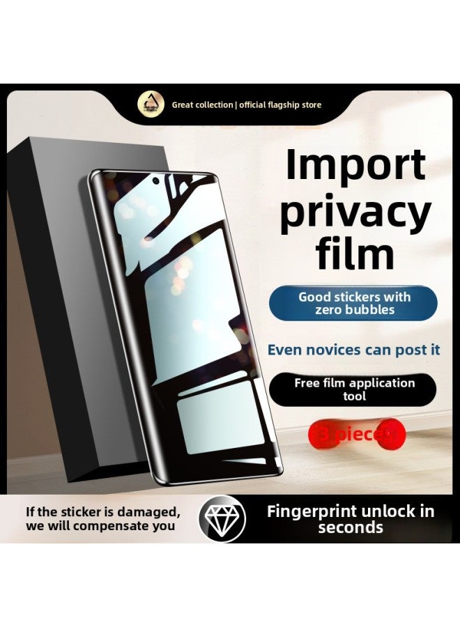 For Vivos18 Hydraulic Tempered Film S18pro Mobile Phone Film S18e Anti-peep Film With Curved Surface Full Screen Cover--Color:Ultra-clear 3 Pieces [import Hydrogel Film★Fingerprint Unlocking In Seconds] Good Fit Without Bubbles-Size:vivo S18 Pro  - Image 2