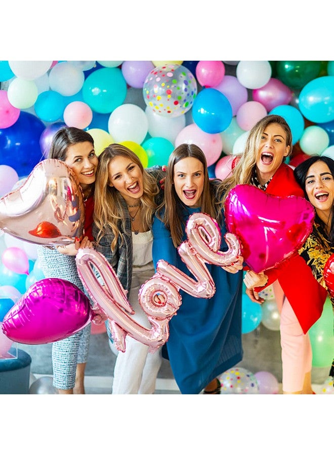 سيمبل بوليمر بالونات بسيطة من البوليمر على شكل قلب وردي مقاس 18 بوصة، بالونات من رقائق معدنية، بالونات من مادة المايلر لتزيين الحفلات، عبوة من 20 قطعة - Image 3