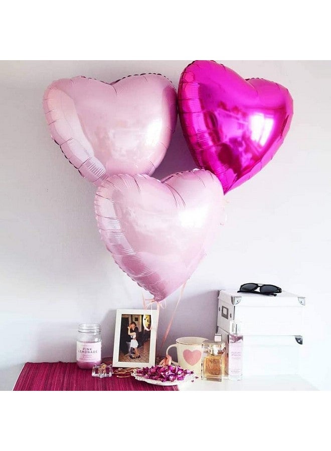 سيمبل بوليمر بالونات بسيطة من البوليمر على شكل قلب وردي مقاس 18 بوصة، بالونات من رقائق معدنية، بالونات من مادة المايلر لتزيين الحفلات، عبوة من 20 قطعة - Image 2