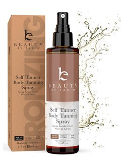 Beauty by Earth Self Tanner Spray - USA Made with Natural & Organic Ingredients, Fast Drying Spray Tan for Pale Skin, Non Toxic Gradual Tanning Spray, Sunless Tanning Water for Women & Men, Fair to Medium  - Image 1