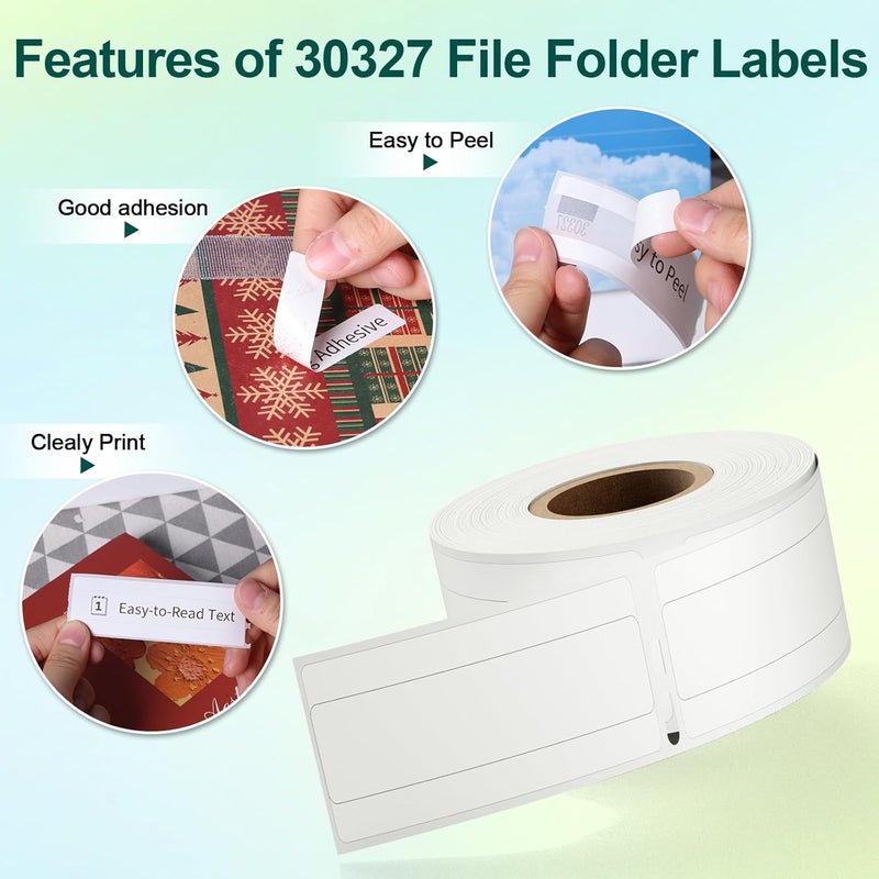 Labelife Compatible File Folder Labels 9/16" x 3-7/16" Replace for Label 30327 (30576) LW 1-Up Labels for 450, 450 Turbo, 450 Twin Turbo, 450 Duo, 4XL, 400 Printer, 12 Rolls - Image 4