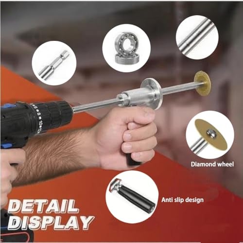 BJinegely Inside Pipe Cutter for PVC Pipe, Upgraded Versatile PVC Pipe Cutter and Drill Attachment with Diamond Grit Cutting Wheel and Handle - Image 2