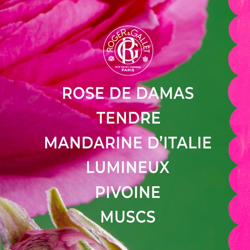 ROGER & GALLET Roger&Gallet Beneficial Perfumed Water 100ml - Women's Perfume with Damascena Rose & Italian Mandarin - Natural Relaxing Fragrance with Essential Oil - Parfum Femme - Natural Ingredients - Rose - Image 3