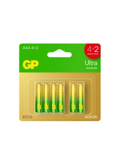 GP Gp Ultra Alkaline Aa 4+2 Pack – High-Performance, Long-Lasting Batteries For Everyday Devices, Global Version, Convenient 6-Pack, Blister Hook Card  - Image 1