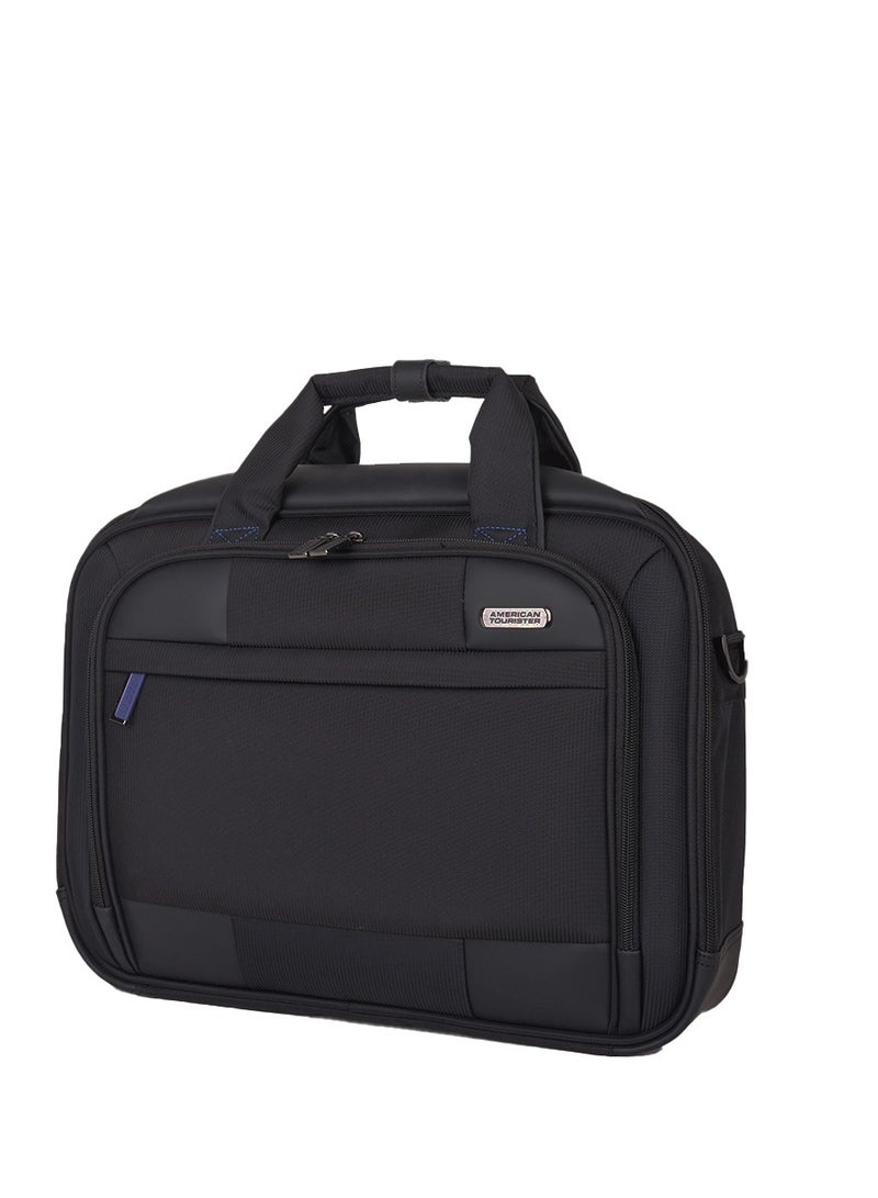 AMERICAN TOURISTER Merit Laptop Briefcase M, 100% Polyester, Black|Removable Laptop Sleeve|15.6" Laptop Compartment|Water Resistant Material|Smart Sleeve - 1 Year International Warranty - Image 5
