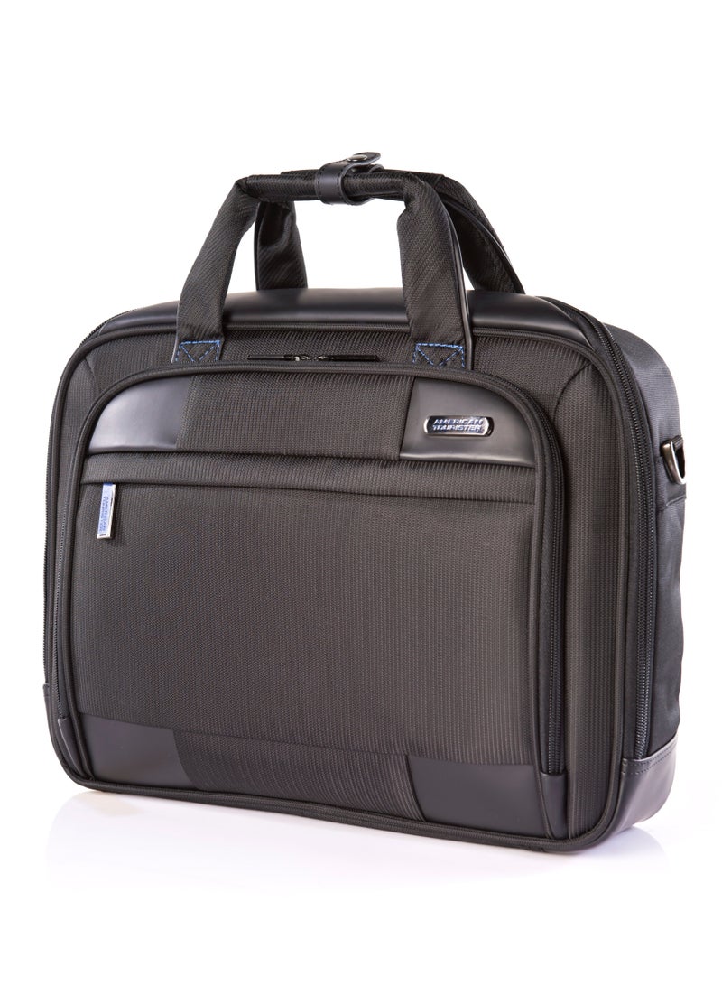 AMERICAN TOURISTER Merit Laptop Briefcase M, 100% Polyester, Black|Removable Laptop Sleeve|15.6" Laptop Compartment|Water Resistant Material|Smart Sleeve - 1 Year International Warranty - Image 1