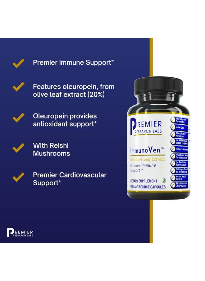 Premier Research Labs - Immunoven Contains Aquamin Cranberry Cilantro Reishi Turkey Tails & Organic Cilantro Supports Immune System & Cardiovascular Health 90 Plantsource Capsules - Image 1
