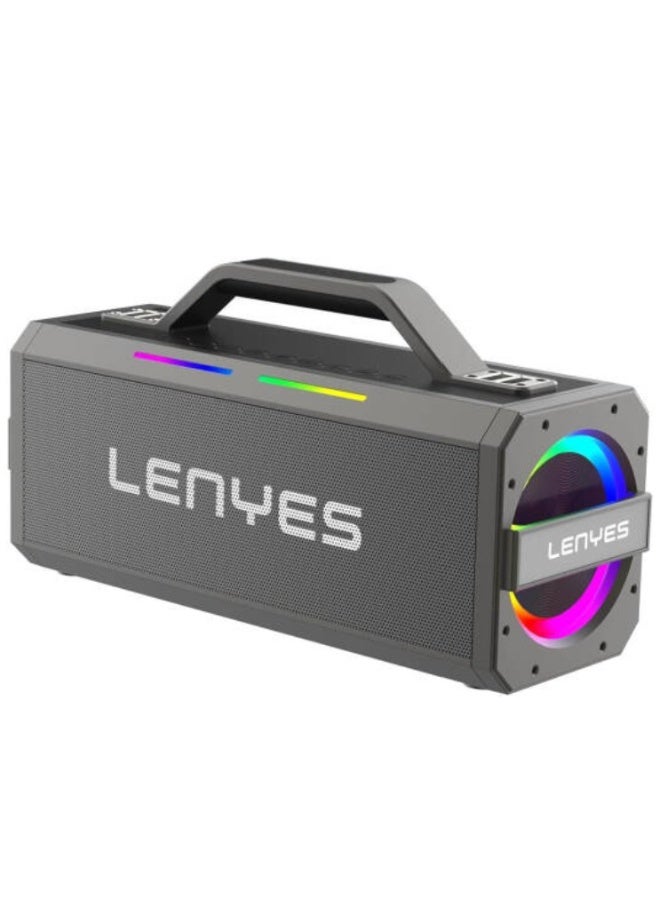 Lenyes S836 Portable Bluetooth Party Speaker with Wireless Microphone, 300W Peak Power, RGB Lights - Image 1