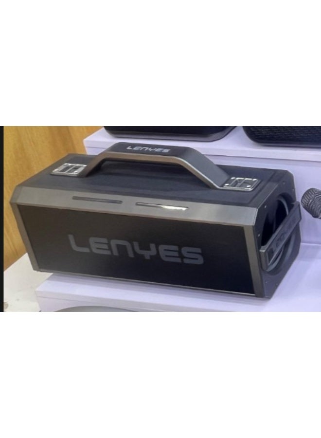 Lenyes S836 Portable Bluetooth Party Speaker with Wireless Microphone, 300W Peak Power, RGB Lights - Image 4