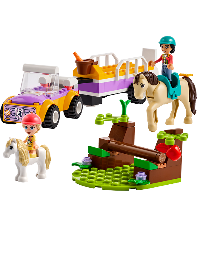 ليغو Friends Horse and Pony Trailer Set, Animal Building Toys for 4 Plus Year Old Girls, Boys & Kids, with Car, Liann and Zoya Character Figures and 2 Horses, Gift Idea for Pretend Play 42634