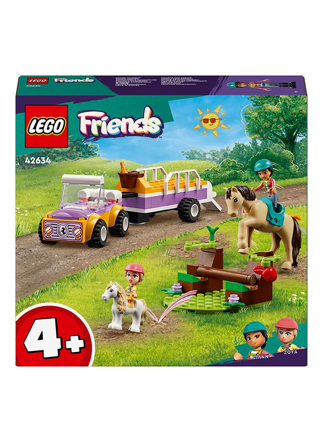 ليغو Friends Horse and Pony Trailer Set, Animal Building Toys for 4 Plus Year Old Girls, Boys & Kids, with Car, Liann and Zoya Character Figures and 2 Horses, Gift Idea for Pretend Play 42634