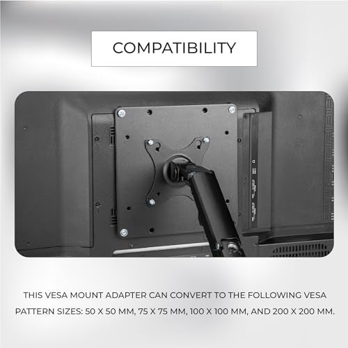 HumanCentric VESA Mount Adapter Plate for TV Mounts, VESA Conversion Plate for Flat and Curved TVs, Convert 50x50, 75x75 and 100x100 to 200x200 mm Patterns, Includes Hardware Kit - Image 2