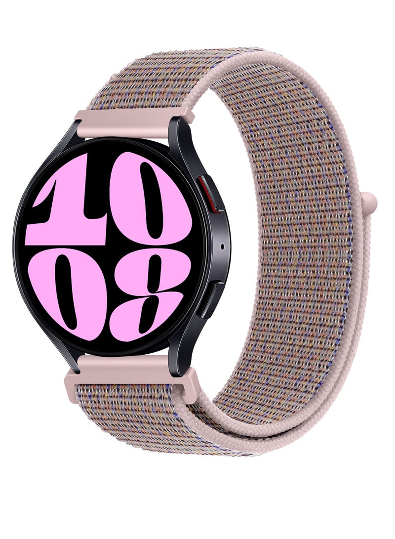 سوار رياضي مريح من النايلون المنسوج من القماش لساعات سامسونج جالاكسي 46 مم/جير إس 3 فرونتير/هواوي جي تي 2/ماجيك هونر 2/فوسيل/22 مم (وردي رملي)