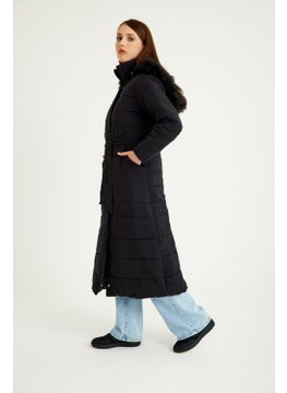 1Tarz 1Style Barbora Daily Winter Full Length Puffer Women's Coat BT180BLACK7  - Image 1