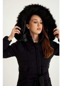 1Tarz 1Style Barbora Daily Winter Full Length Puffer Women's Coat BT180BLACK7  - Image 2