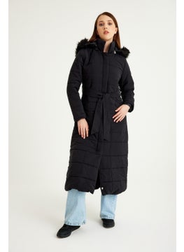 1Tarz 1Style Barbora Daily Winter Full Length Puffer Women's Coat BT180BLACK7  - Image 5