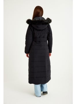 1Tarz 1Style Barbora Daily Winter Full Length Puffer Women's Coat BT180BLACK7  - Image 3