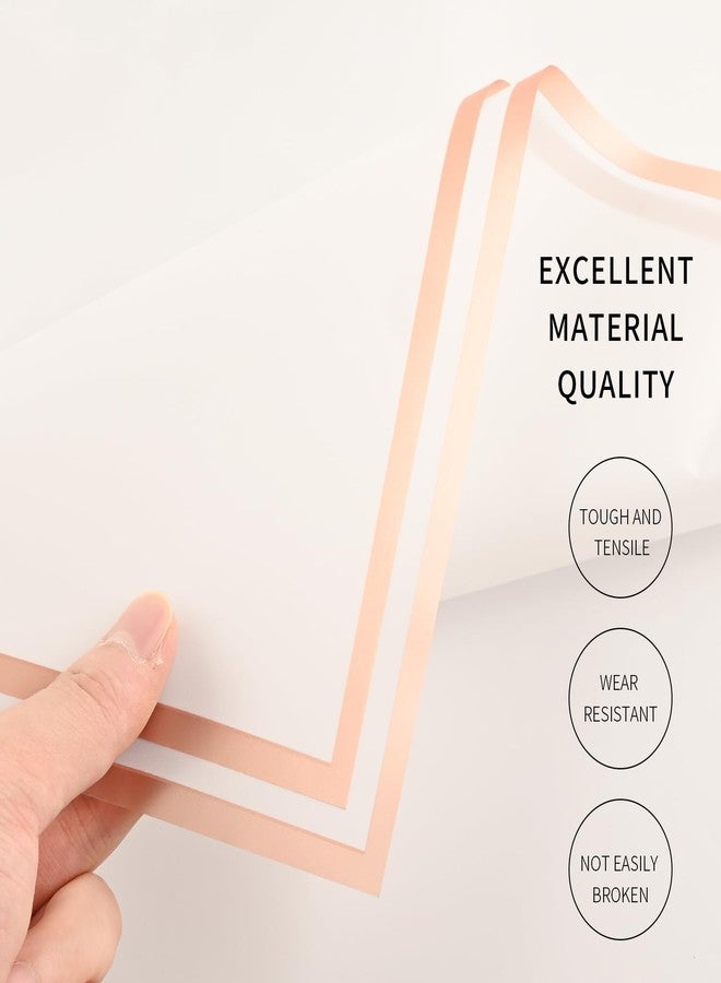 Bupduq 30 Sheets white Gold Edge Flower Bouquet Wrapping Paper，Florist Supplies Waterproof Floral Bouquet Wrapping Paper Bouquet Accessorie，Flower Shop Packaging Pape for DIY Gift Wedding Birthday - Image 5