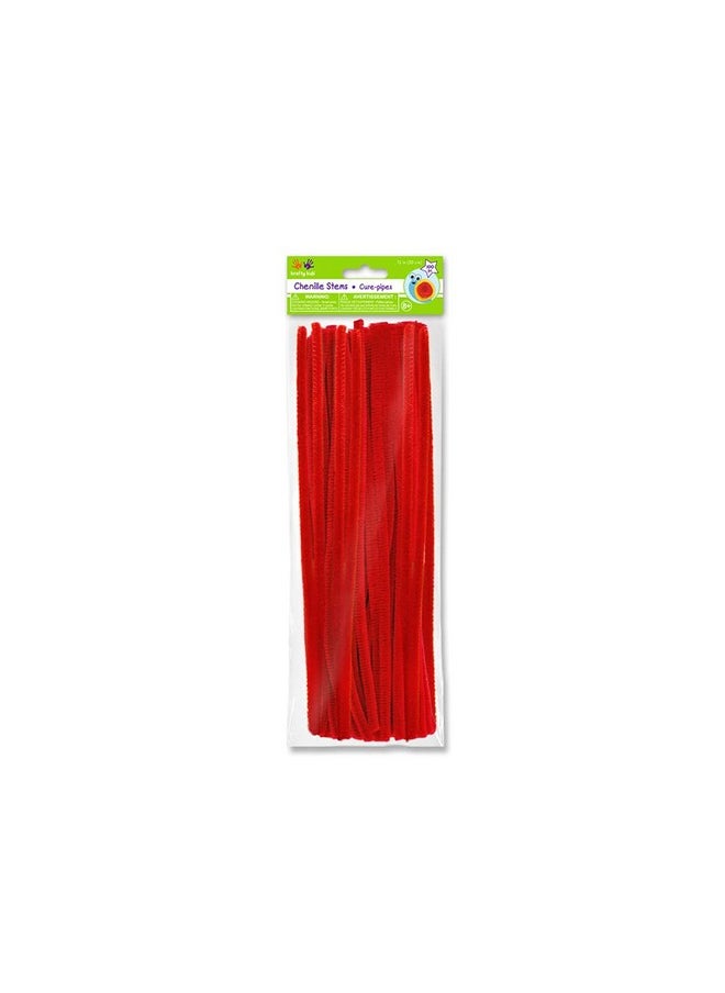 Krafty Kids Krafty Kids GC027L Pipe Cleaner, 1/4" x 12" X 100 Piece, RED 