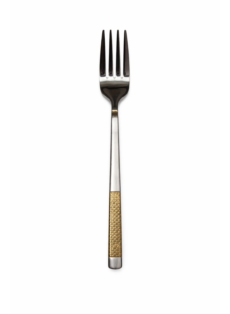 Stainless Steel Dinner Forks Set Of 6, 20 Cm Length, Mirror Polish Forks With Gold Handle, Rust Resistant Cutlery For Home Kitchen And Restaurant Use (Dinner Fork) - Image 1