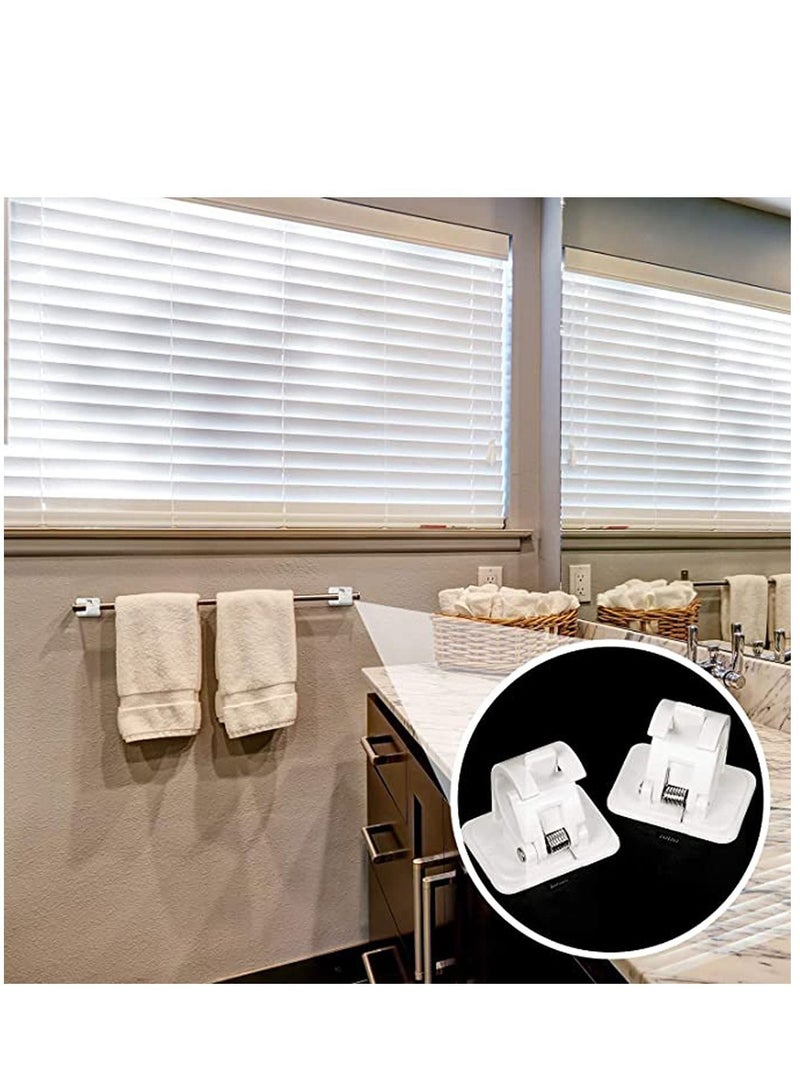 8 Pieces Self Adhesive Curtain Rod Bracket Drapery Hook Holders Fixing Holder Pole Wall Brackets Towel Hooks for Home Bathroom and Hotel Use - Image 4