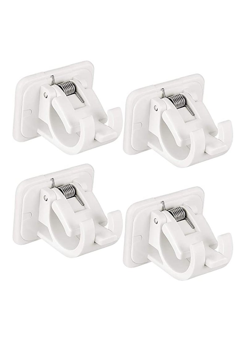 8 Pieces Self Adhesive Curtain Rod Bracket Drapery Hook Holders Fixing Holder Pole Wall Brackets Towel Hooks for Home Bathroom and Hotel Use - Image 1